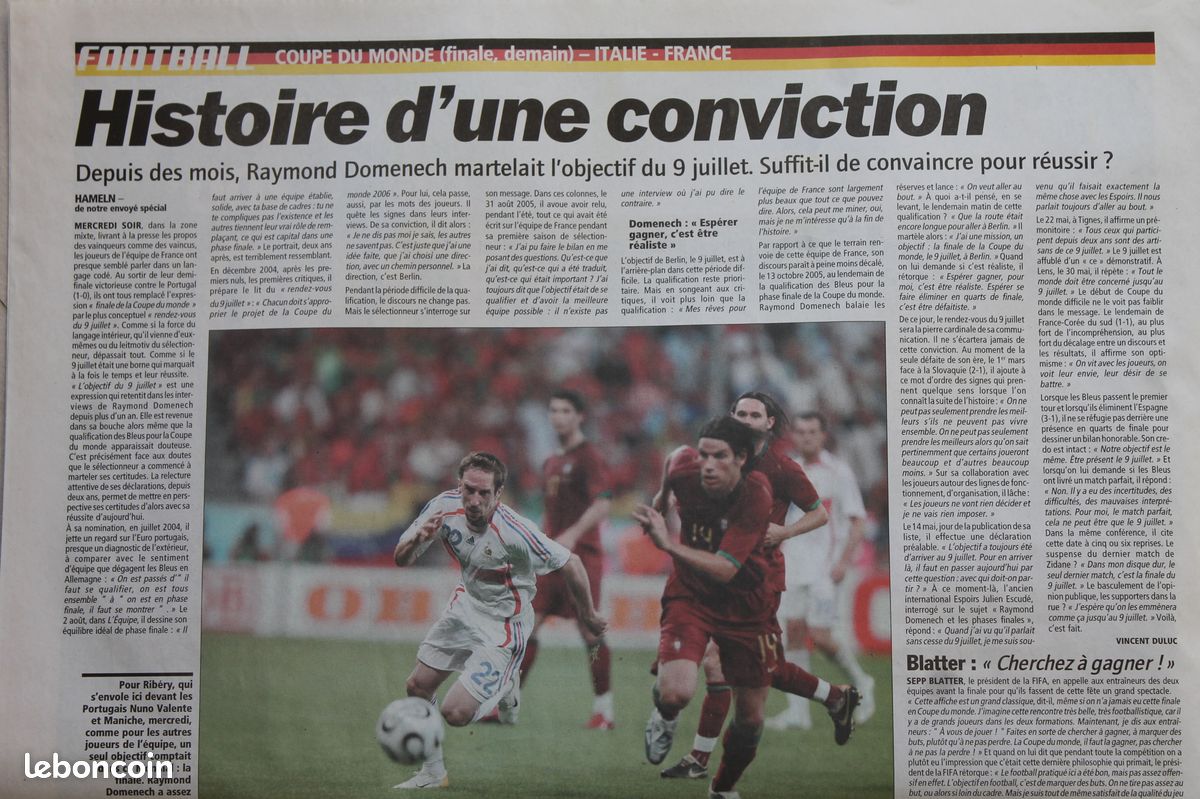 L'Equipe du 8/7/2006 - Coupe du Monde 2006 - Zizou - L'Ange Bleu - 2ème Finale - Agassi - Amélie Mauresmo - Brahim Asloum - McEwen (image 7)