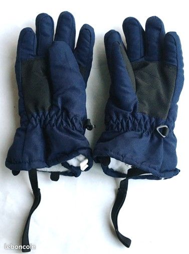 Gants de ski pour enfant, 4 ans, brodé flocon, fourré, Etirel, état NEUF (image 2)