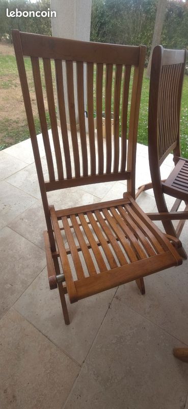 Table et 8 fauteuils teck de jardin (image 4)