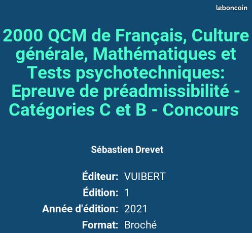 Culture et qcm d'occasion - Livres - leboncoin - page 2 Culture et qcm d'occasion - Livres - leboncoin - page 2