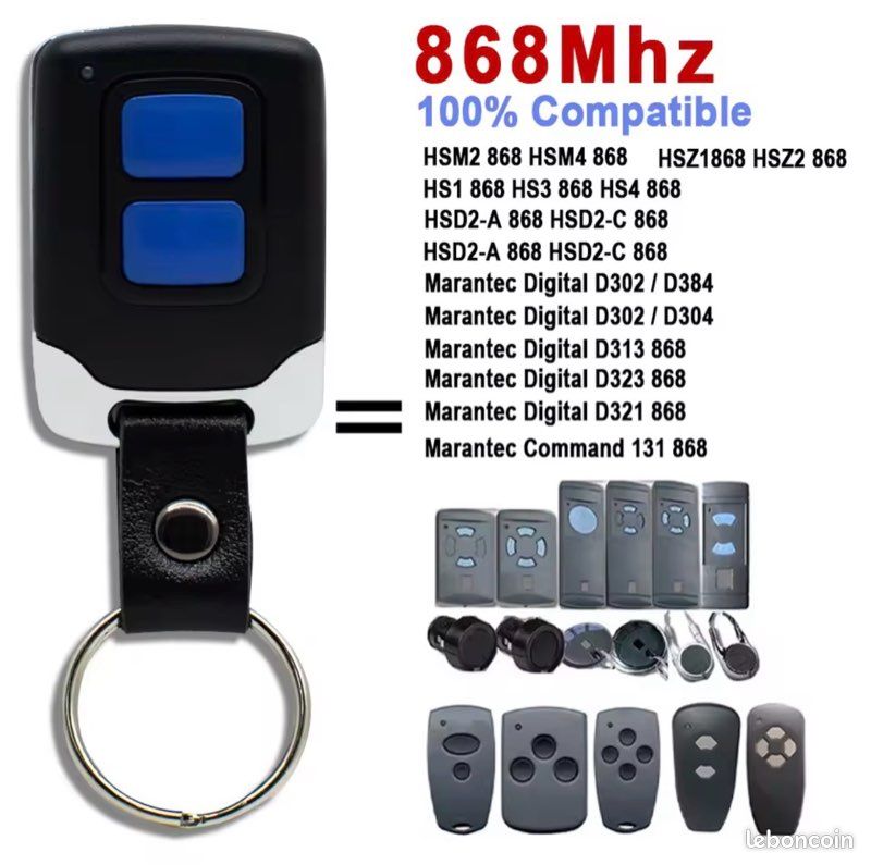 Télécommande pour porte de garage 868mhz Pilot Hormann - Bricolage