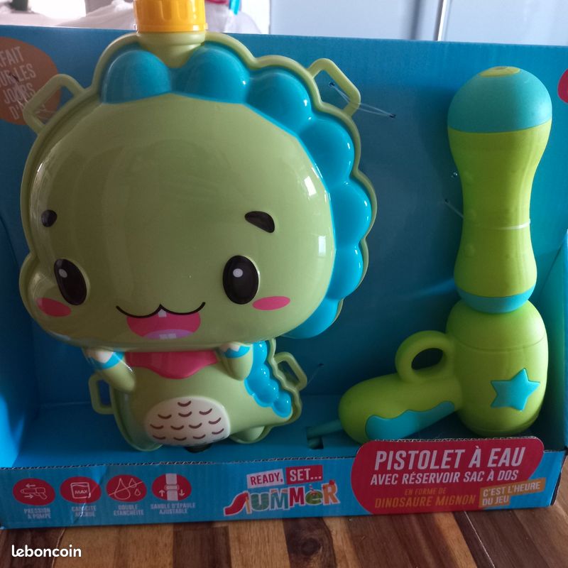 Pistolet à Eau Dinosaure T-Rex – Jouet Piscine été Pour Enfants – Cadeau Anniversaire Et Noël – Couleurs Vives