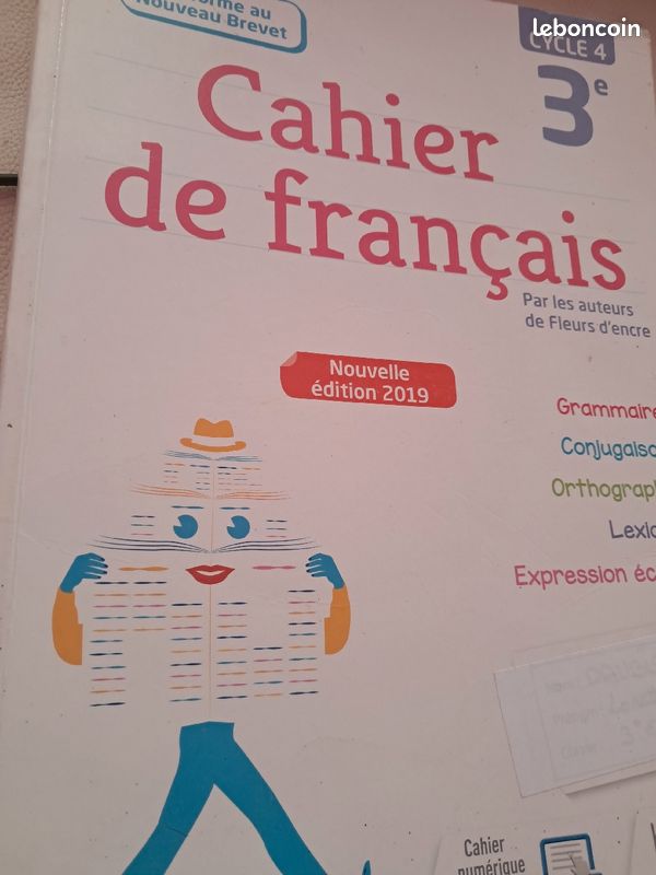 Cahier de français cycle 4 - 3e (image 1)