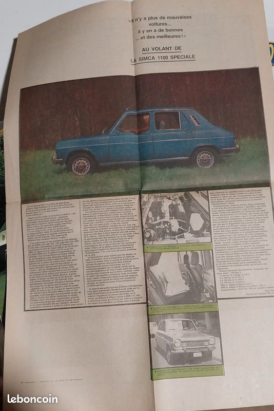 Brochure Chrysler 2L /160/180 et supplément journal janvier 1971 de la SIMCA 1100 Spéciale (image 5)