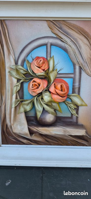 Lot De 4 Cadres Photo Motif Roses - Couleur Rose - Dimensions 30x24 Cm - Occasion