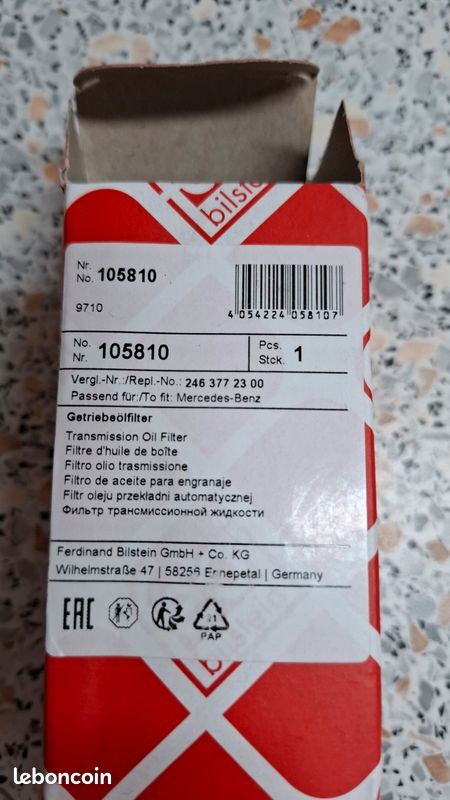 Filtre de boîte auto FEBI 105810 – NEUF – Mercedes Classe A, B, CLA, GLA (image 2)