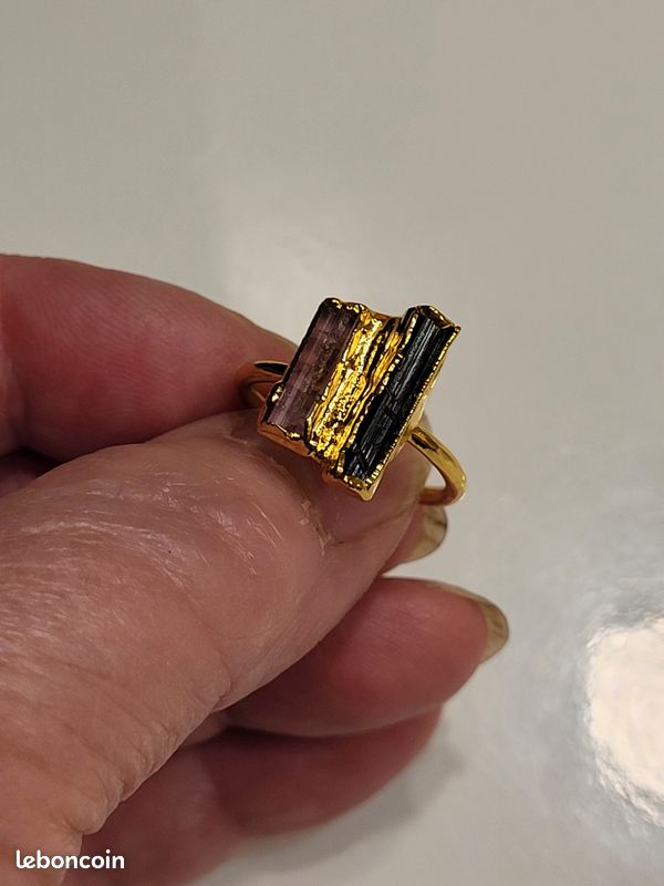 Bague Tourmaline rouge et noire (image 3)