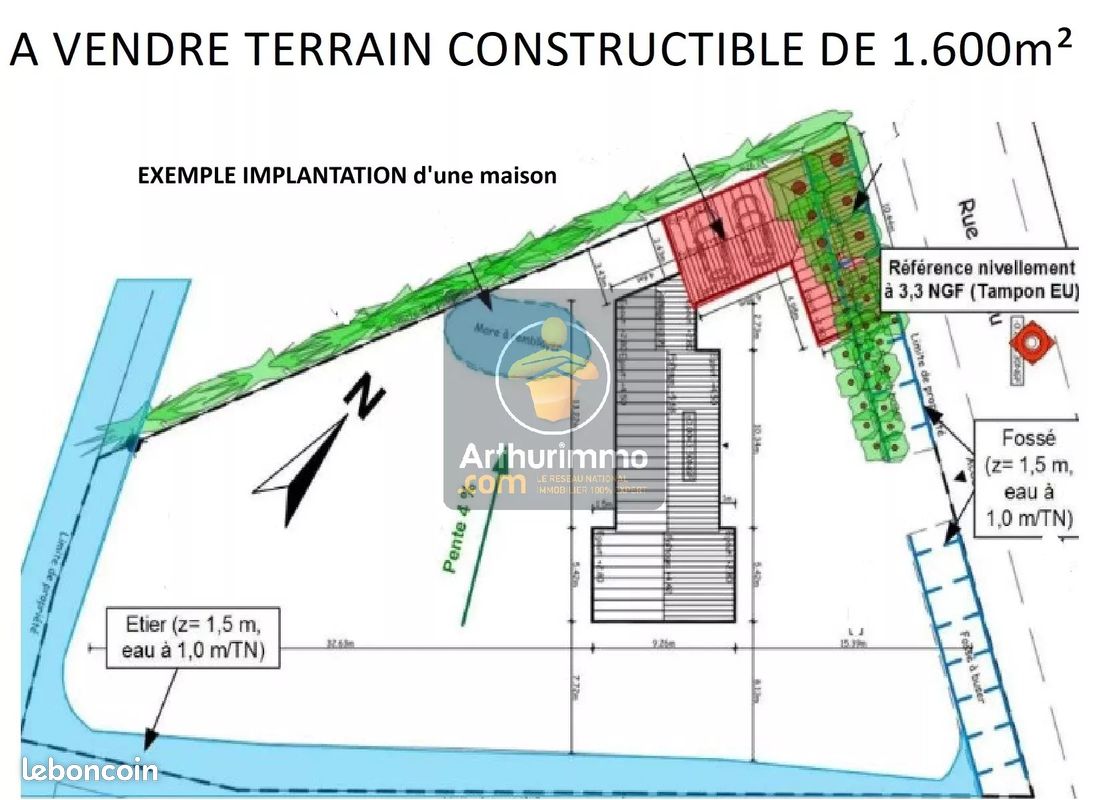 Terrain 1600 m² · à Bouin · 1 600 m² · 66 000 €