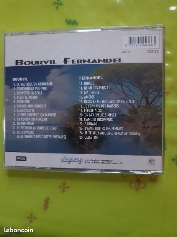 CD Bourvil et Fernándel 25 chansons (image 2)