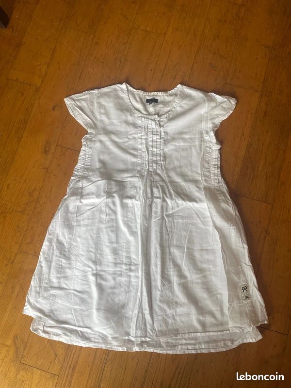 Robe sweat beige taille élastiquée fille
