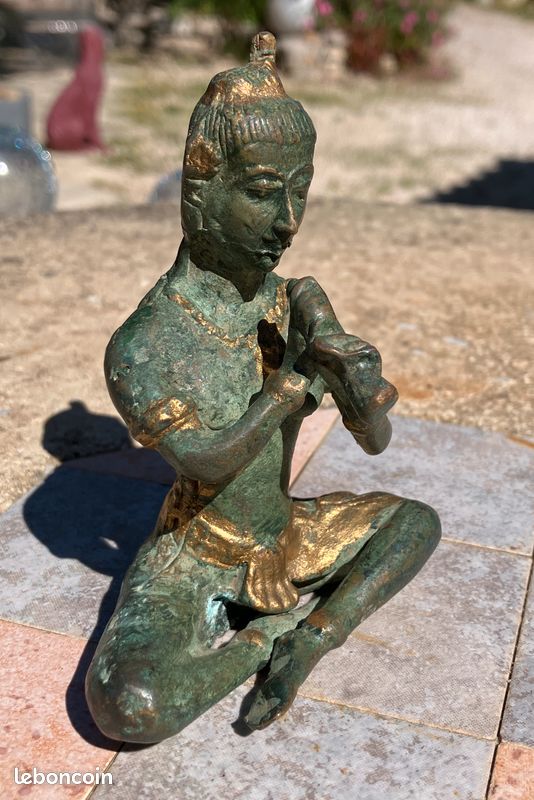 Statuette bronze - Musicien Céleste (Gandharva) du XIXe siècle (image 1)