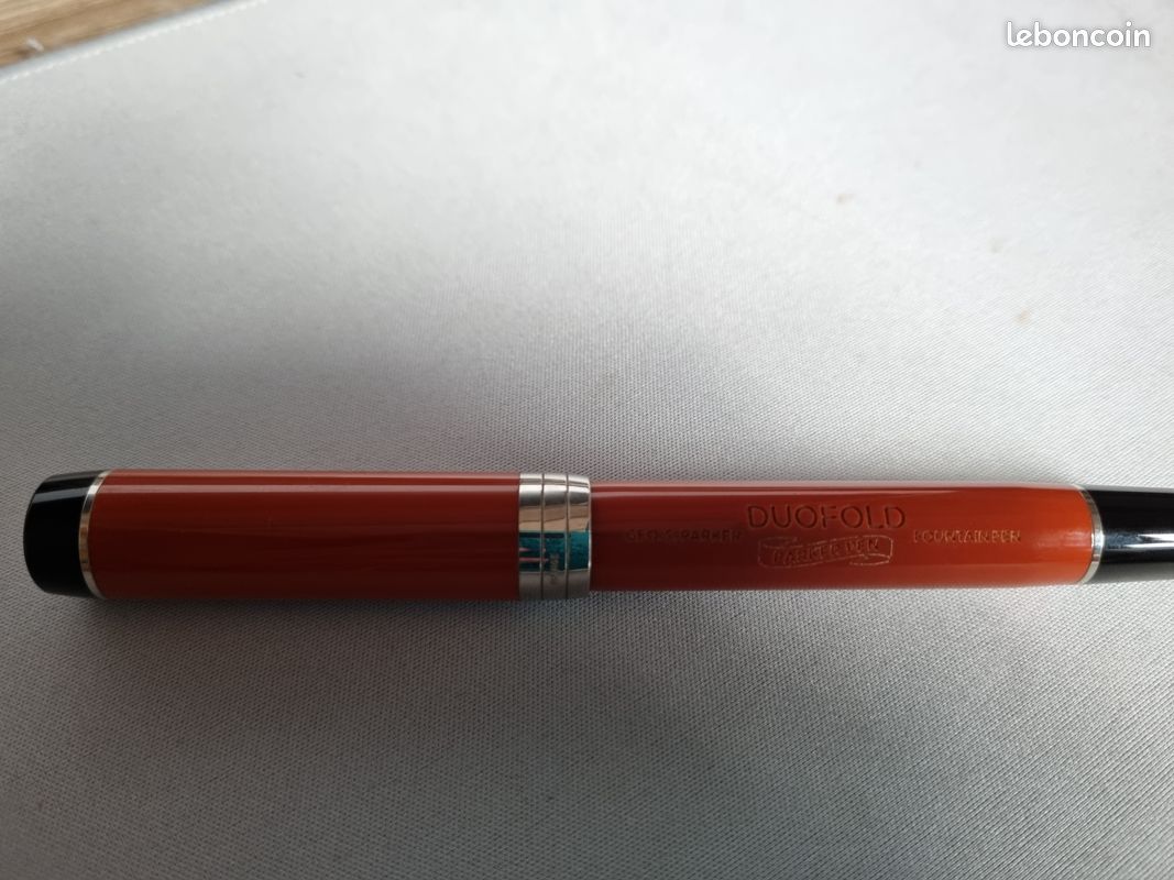 Stylo parker Duofold orange taille M (image 3)