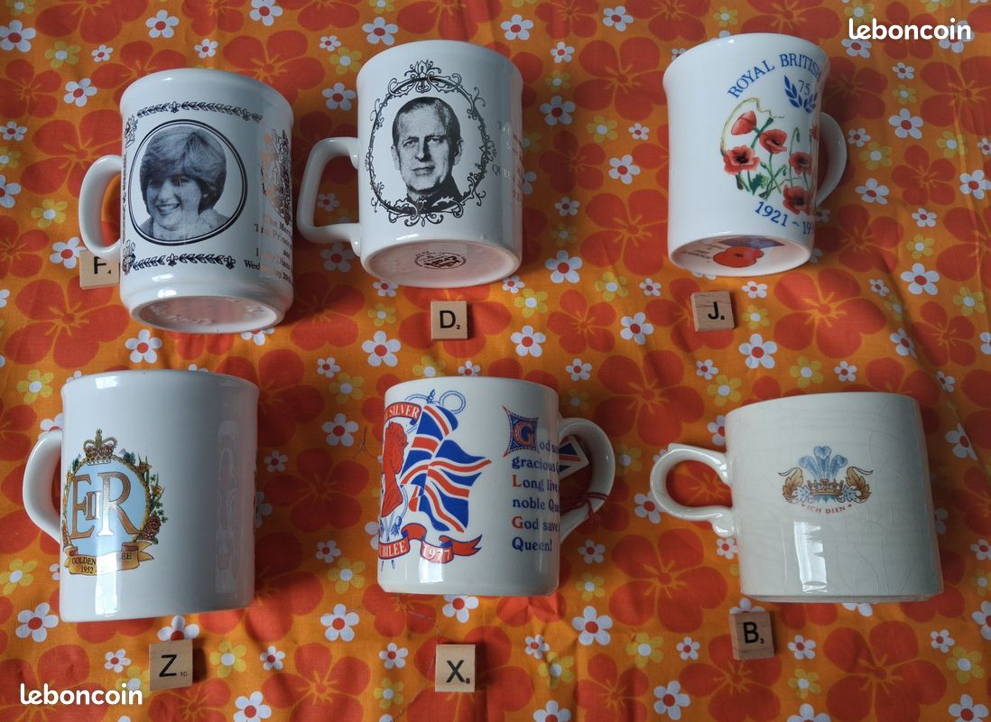 Tasses Royal Family anglaise vintage, dorures, jubilés (image 4)