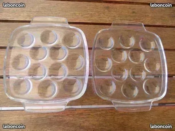 6 Assiettes à Escargots En Métal Argenté
