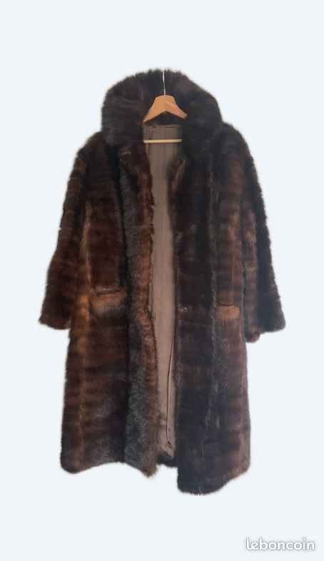 Manteau ancien en vraie fourrure VISON signé Steiner Strasbourg (image 1)