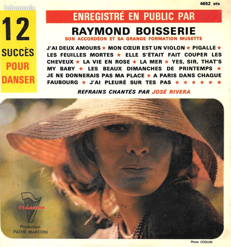 Raymond Boisserie (Accordéon) en Public - 12 Succès Pour Danser [Vinyle 45 tours 7" EP] (image 1)