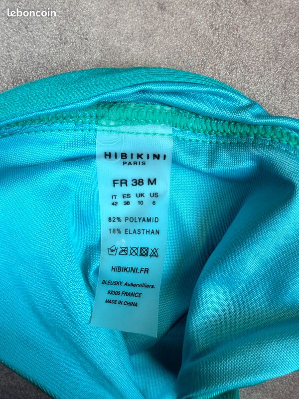 Bas de maillot de bain Hibikini Paris turquoise femme T38/M (image 3)