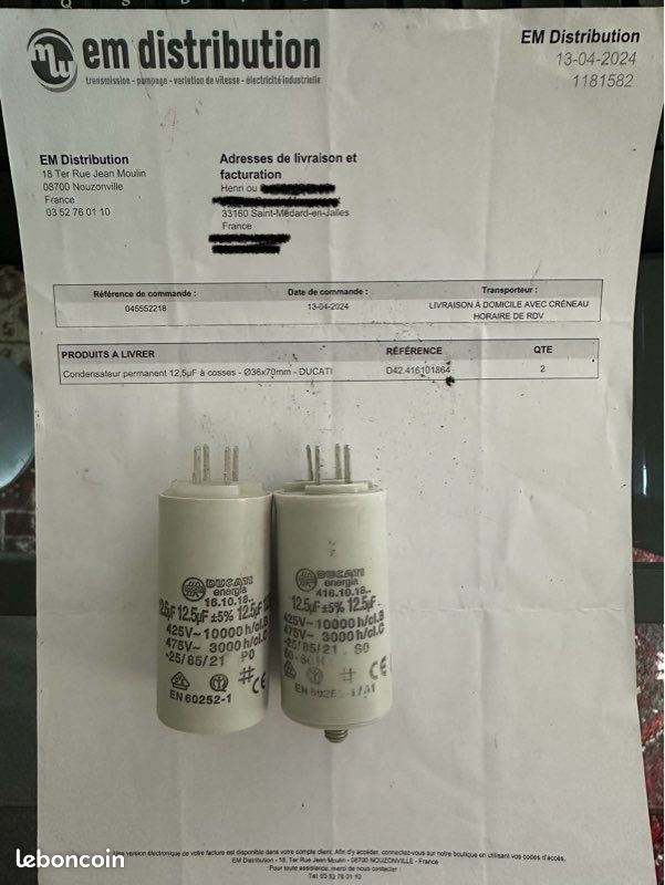 Condensateur amorçage 12.5 uF Ducati (image 1)