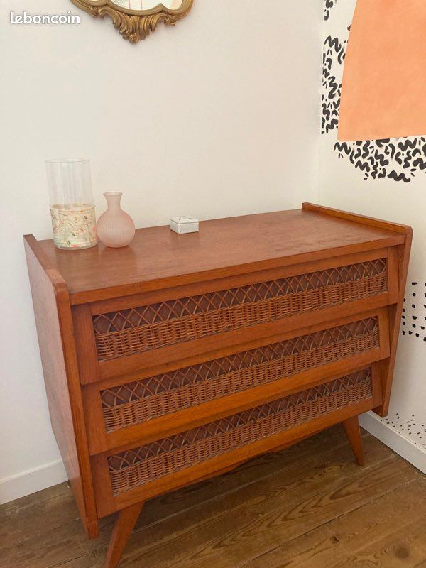 Commode bohème rotin (image 1)