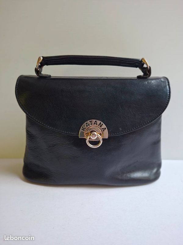 Sac à main cuir KATANA , 2 compartiments, avec poignée. Vintage (image 2)