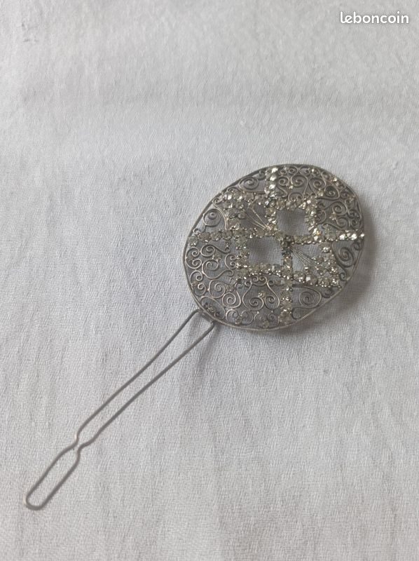Belle broche ancienne en argent filigrane (image 2)