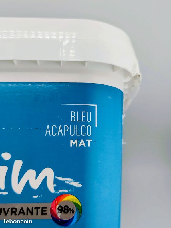 Peinture 3V3 COLORISSIM Multi-supports, couleur BLEU ACAPULCO MAT 2,5L (image 2)