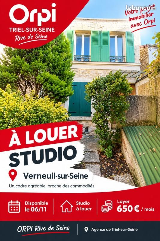 Appartement 1 pièce 24 m² · à Verneuil-sur-Seine · 24 m² · 650 €/mois