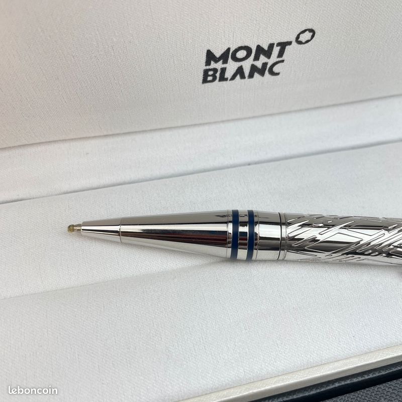Stylo bille Montblanc Starwalker métal argenté gravé (image 4)