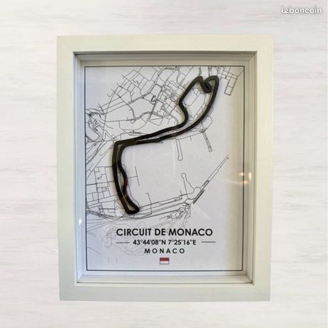 Applique Murale Circuit F1 - Cadre Monaco Formule 1 - Déco Chambre Enfant