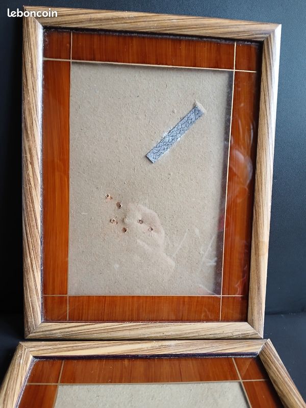 Lot De 2 Anciens Cadres Photo En Verre – Formats 13,5x9 Cm Et 9x9 Cm (occasion)