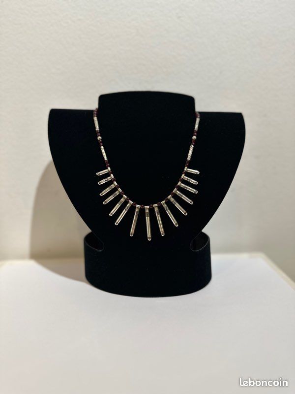 Collier Touareg en argent et grenat (image 6)