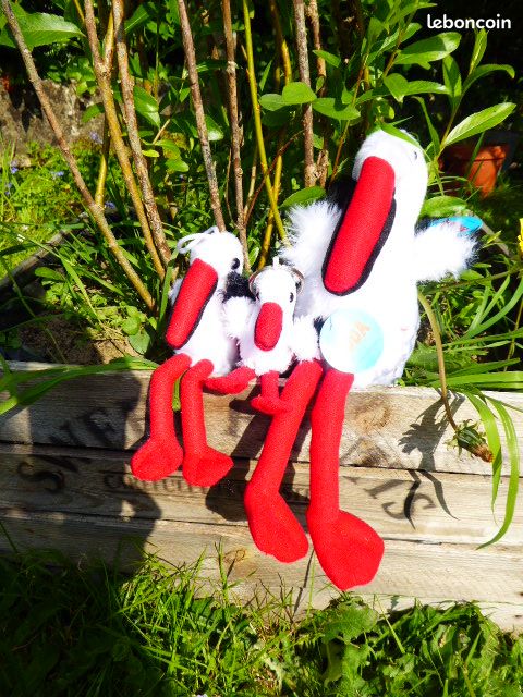 Lot de 3 peluches Cigogne Alsace Neuves Roda (image 1)