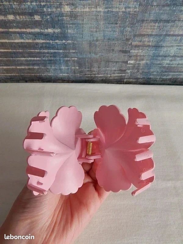 Superbe Broche Pince Fleur Jaune Et Rose - 13 Cm, Excellent état, Origine France