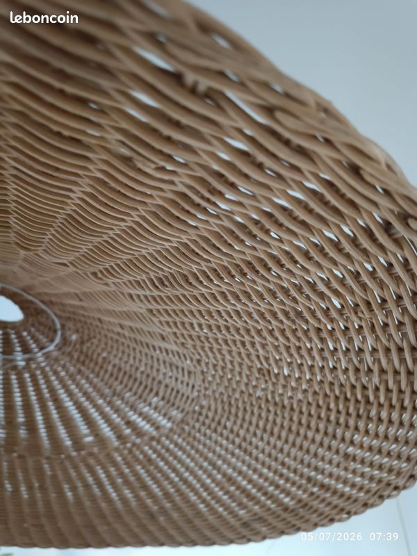 Grand abat-jour en rotin naturel 90 x 21 cm Dou - Ferm Living (image 3)