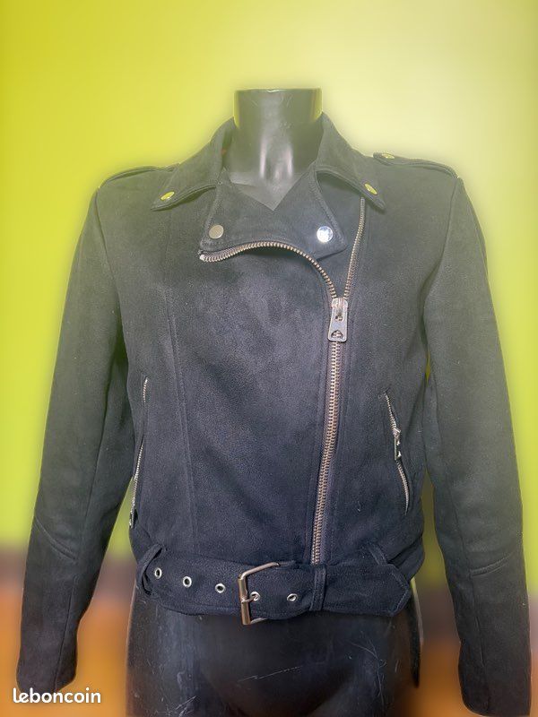 Veste noir style blouson (image 1)