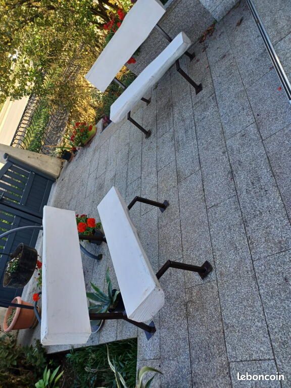 Banc. Pour petit salon de jardin. Structure métal (image 3)