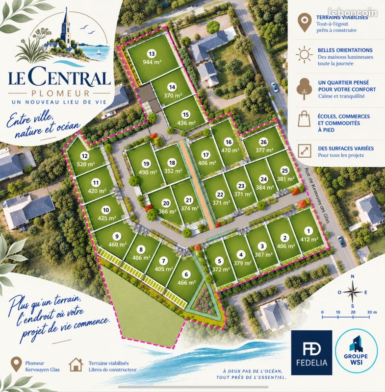 Terrain 371 m² · à Plomeur · 371 m² · 59 000 €