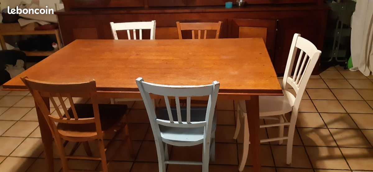Table vintage pieds compas (image 1)