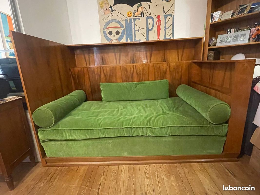 Magnifique ancien lit banquette canapé art déco / art nouveau, possibilité Louis Majorelle (voir dernière photo) (image 14)