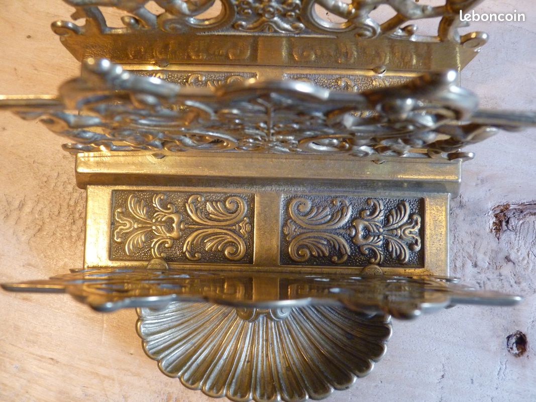 Ancien Porte Lettres Courrier 19ème - Bronze cloisonné champlevé Napoléon III