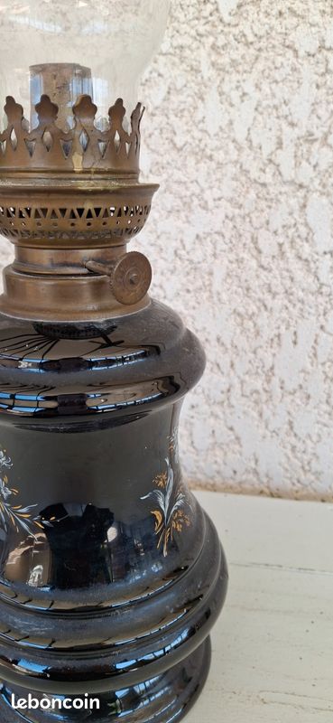 Lampe à pétrole en céramique 16 cm collection - rare - vintage