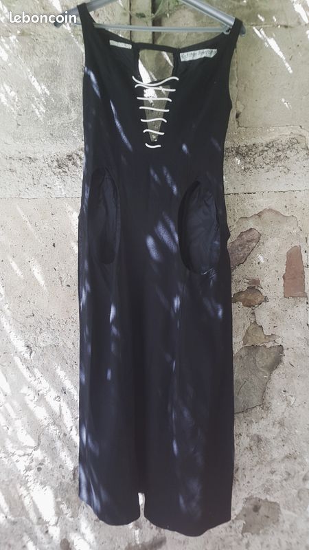 Surcot médiéval noir - robe danse - VINTAGE (image 1)