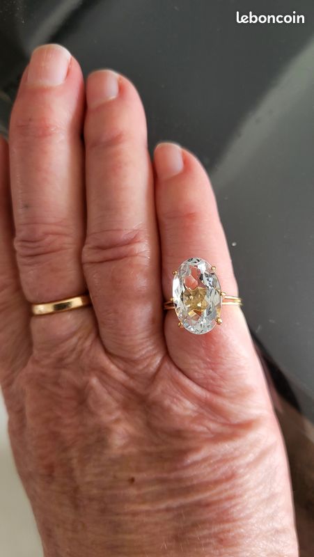 Bague Aigue Marine-Or 18 carats Montres Bijoux