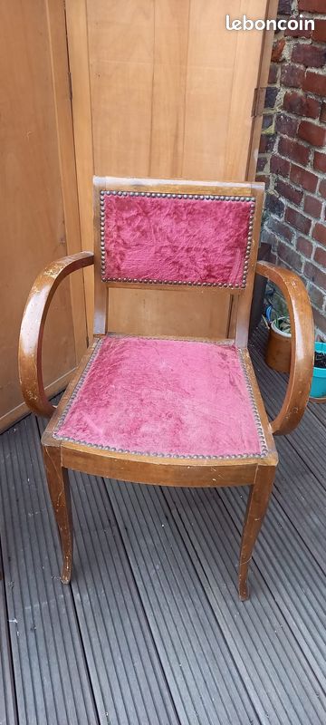 Lot de fauteuils de jeu anciens années 30 Art déco (image 2)
