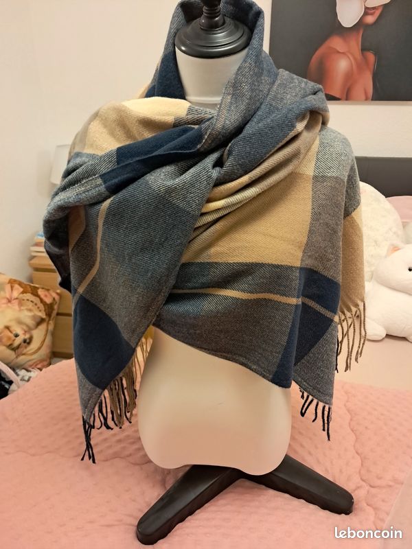 Marine Cashmere - Étole en cachemire mélangé pour femme, fil de