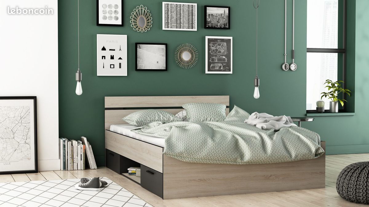 Lit 140x190 2 personnes NEUF/Garantie (image 3)