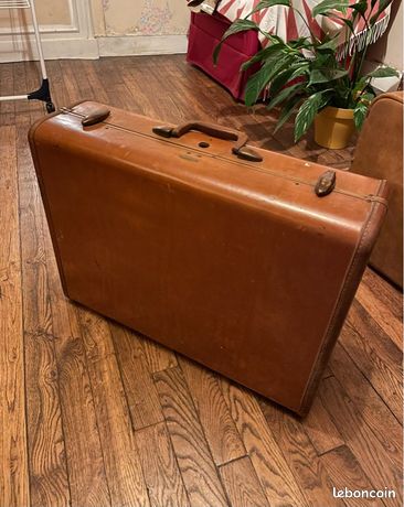 Valise Photo Vintage En Cuir 29x22x11 Cm Universelle