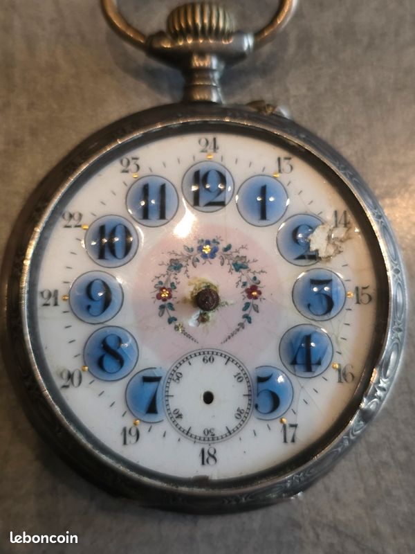 Montre Gousset Ancienne Régulateur En Argent - Mécanique Manuelle, Vintage Française, Bon état