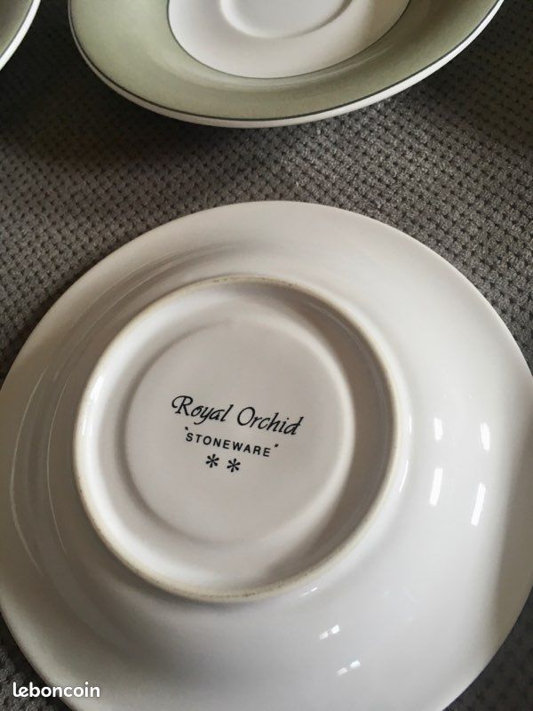 Lot de 6 sous tasses/soucoupes grises et blanches (image 2)