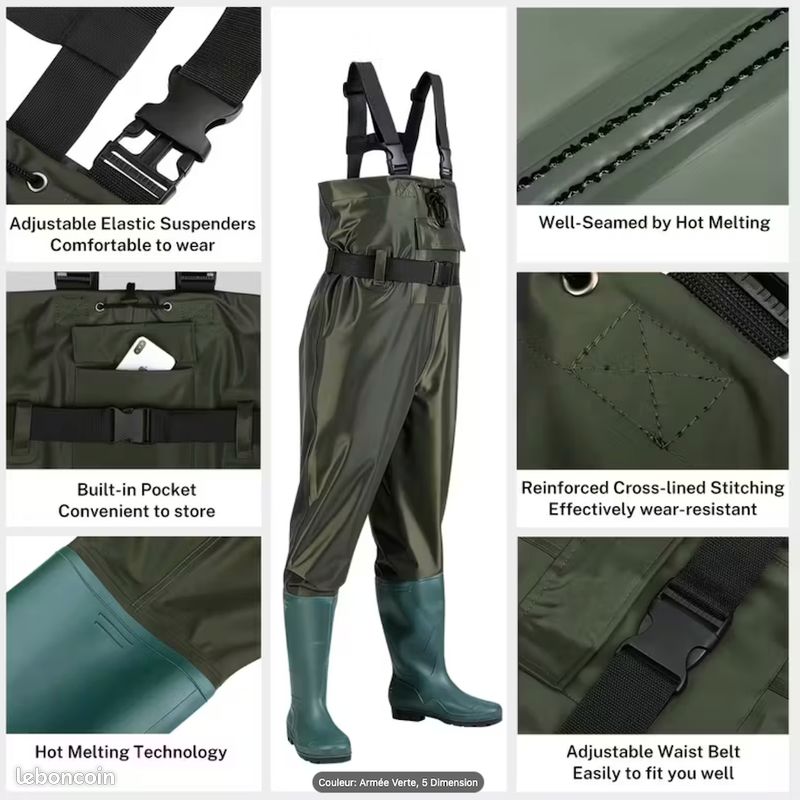 Tenue de pêche ; cuissardes - Neuve - Livraison en 4 jours ⭐⭐⭐ (image 1)